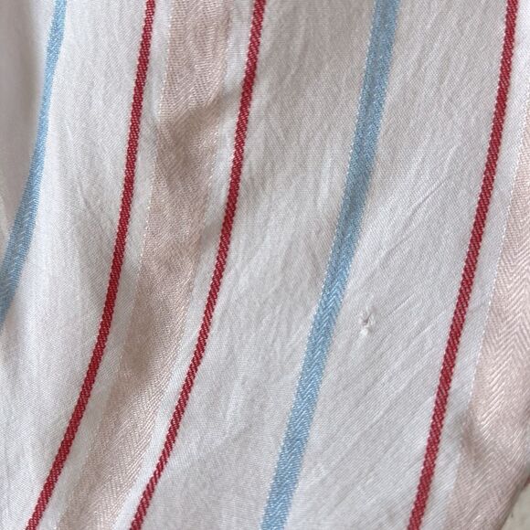 MAX EDITION Striped Tie Front Button down Size L - Picture 4 of 10